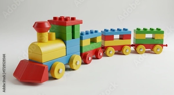 Obraz Colorful toy train set