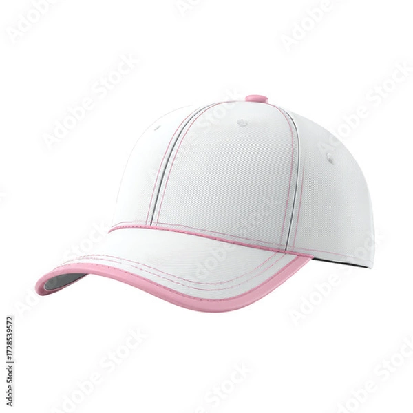 Obraz White baseball cap with pink trim