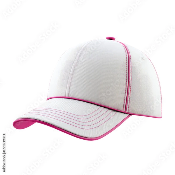 Obraz A white baseball cap with pink trim