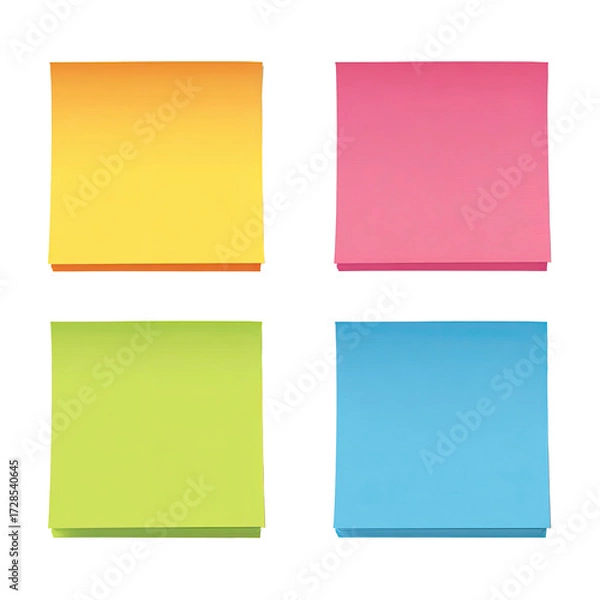 Obraz Four colorful sticky notes arranged in a grid