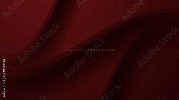 Fototapeta dark red abstract background with overlapping wavy lines