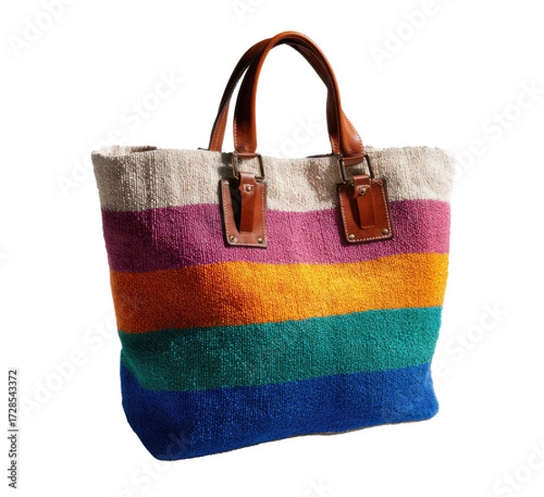 Obraz Colorful striped tote bag