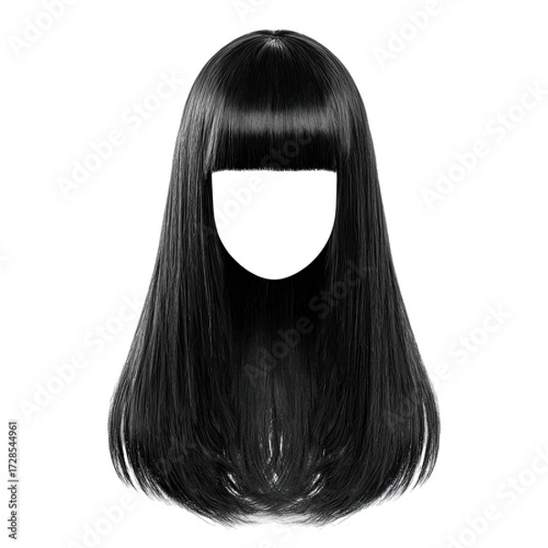 Obraz Black wig with bangs (1)