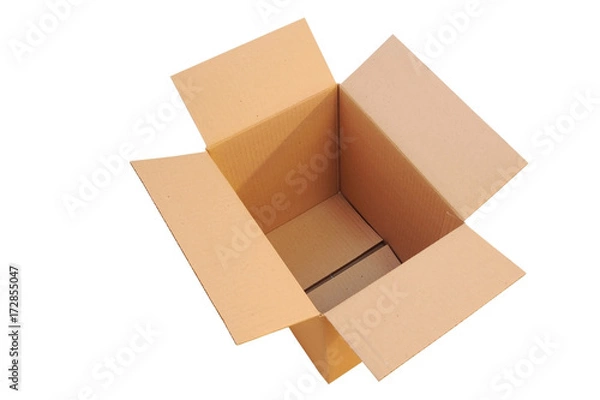 Fototapeta Open box made of cardboard on a white background