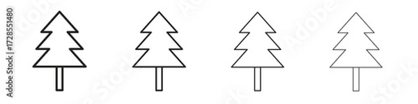 Obraz Christmas tree icon outline trend modern simple versions