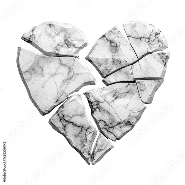 Obraz A fractured heart, marble design