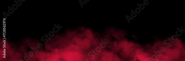 Fototapeta Intense purple foggy smoke effect isolated on black background digital abstract mist and vapor texture for creative design