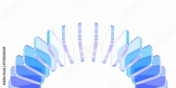 Obraz Abstract background design, composition with glass shapes, 3d render