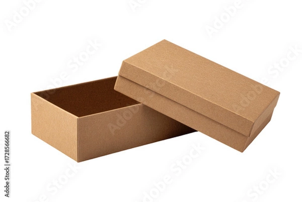 Obraz Empty light brown cardboard box open