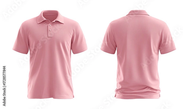 Obraz Pink polo shirt mockup, front and back views