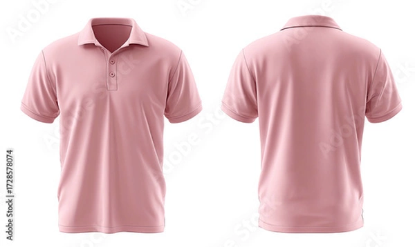 Obraz Front and back view of a light pink polo shirt (7)