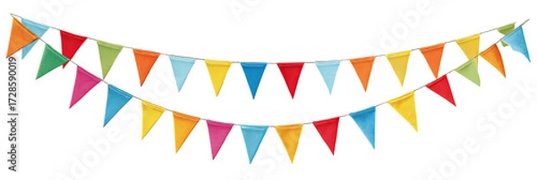 Obraz Colorful triangular pennants strung in a double row