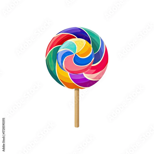 Fototapeta Colorful swirl lollipop on a stick (2)