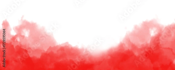 Obraz Red dust smoke cloud overlay isolated on transparent and white background. Red smog and dust explosion rising. Design elements for Compositing, cutout