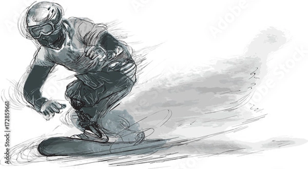 Fototapeta Athletes with physical disabilities - SNOWBOARD