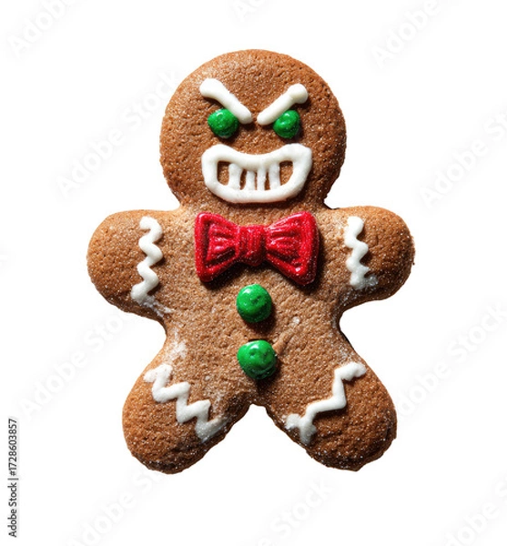 Obraz An angry gingerbread man cookie