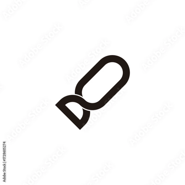 Fototapeta Rocket, outline geometric symbol simple logo vector