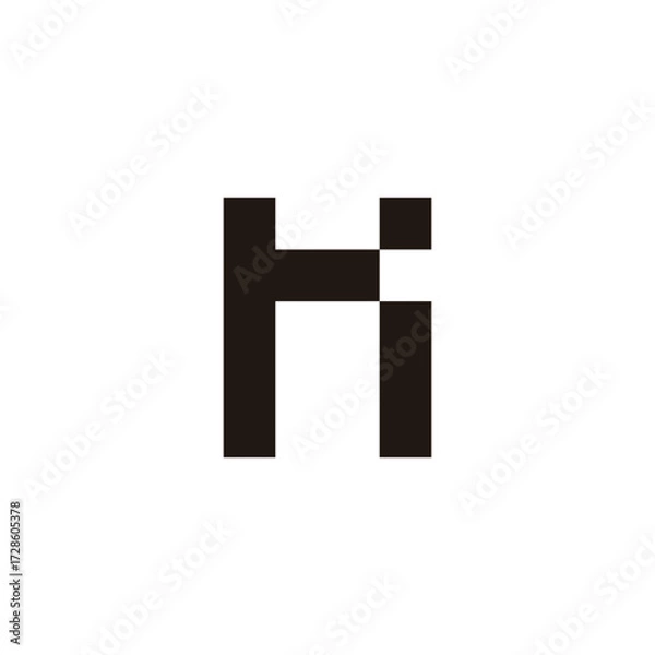 Fototapeta Letter r and i square geometric symbol simple logo vector