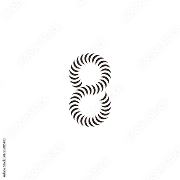 Fototapeta Number 8 pipe geometric symbol simple logo vector