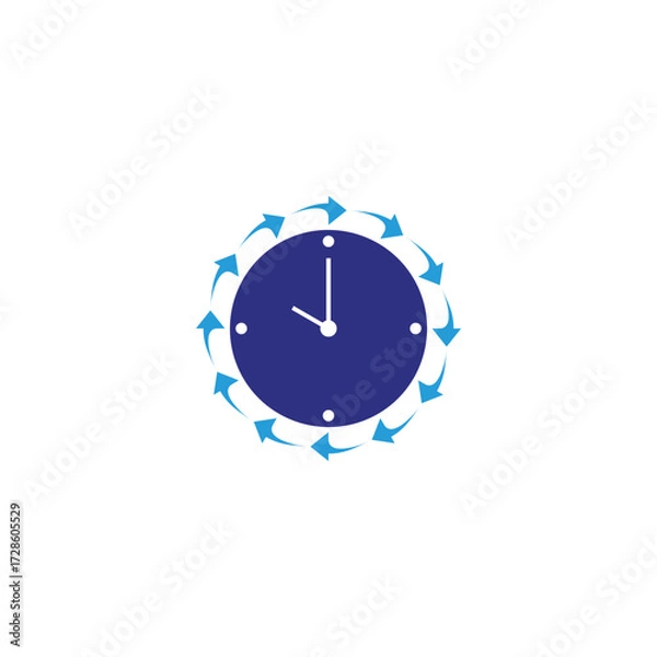 Fototapeta Clock, speed geometric symbol simple logo vector