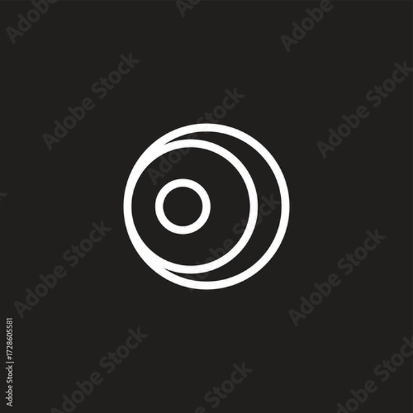 Fototapeta Moon and moon crescent geometric symbol simple logo vector