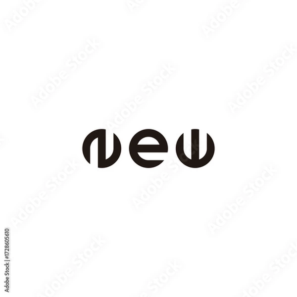 Fototapeta Letter N, e and W circles geometric symbol simple logo vector