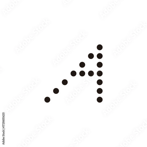 Fototapeta Letter A circles, ruler geometric symbol simple logo vector