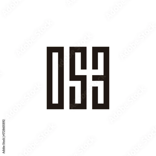 Fototapeta Number 0, 5 and 3 square, rectangles  geometric symbol simple logo vector