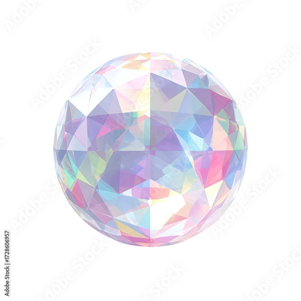 Fototapeta Irridescent sphere with polygonal facets