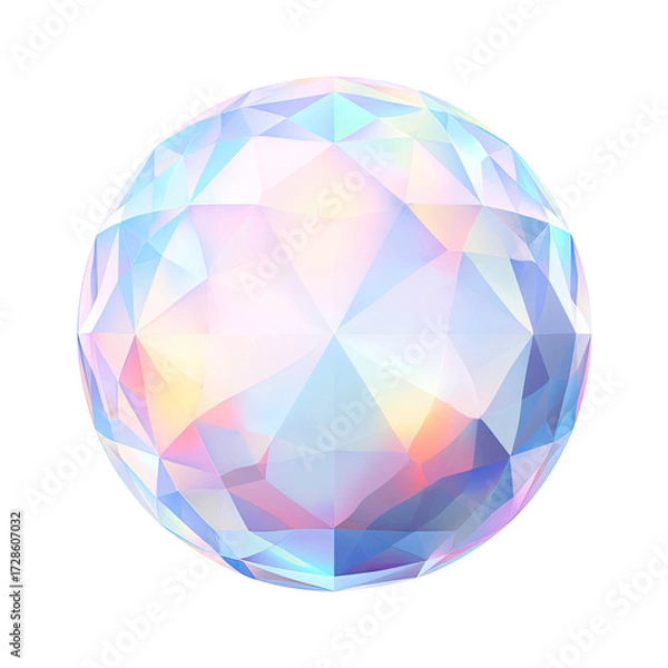 Fototapeta A multifaceted, iridescent sphere