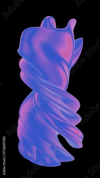 Obraz Abstract Twisted Shape in Purple and Pink