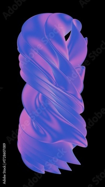 Obraz Abstract Twisted Shape in Purple and Blue