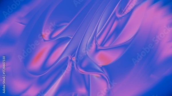 Obraz Abstract Fluid Waves in Blue and Pink