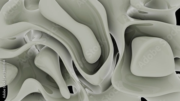 Obraz Abstract Fluid Shapes in Soft Gray Tones