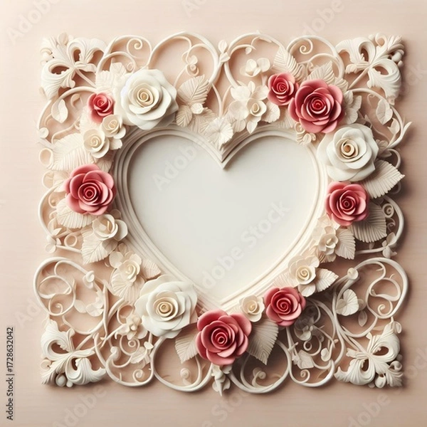 Fototapeta Love - Frame - Heart