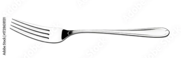 Fototapeta Silver fork isolated on white background cutout transparent png