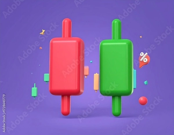 Fototapeta Colorful trading chart graphics