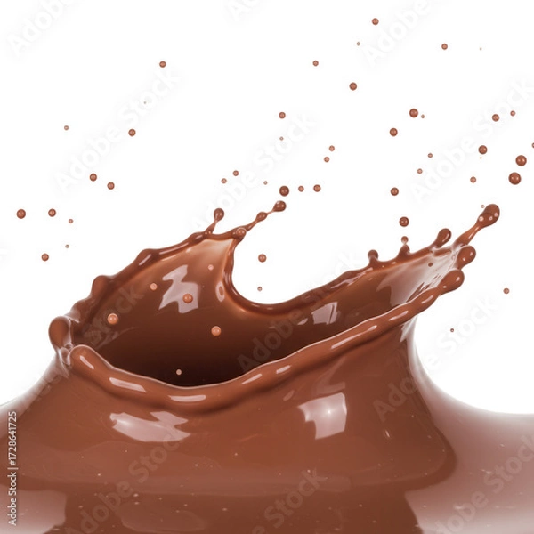 Obraz Chocolate milk splash crown isolated on transparent background