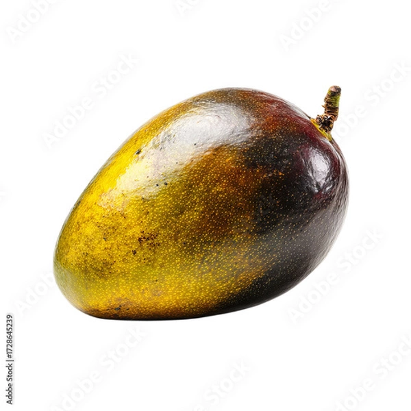 Fototapeta Png of closeup of a ripe mango isolated on transparent background, a tropical and delicious fruit with unique color