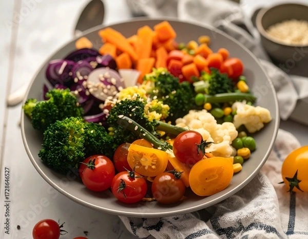 Fototapeta Colorful vegetable medley in a bowl