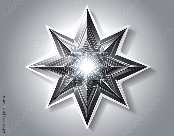 Fototapeta Complex, metallic starburst design