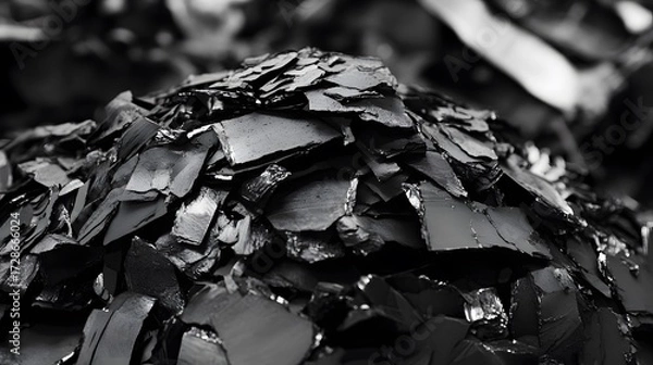 Fototapeta Abstract Black and White Shattered Fragments Texture