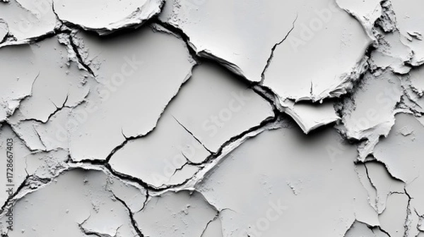 Fototapeta Abstract Cracked Texture Gray Dry Surface Background