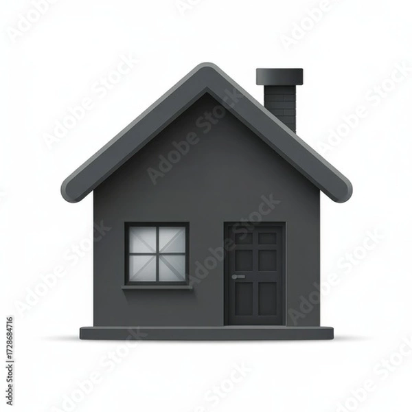 Fototapeta gray house icon on white background. Suitable for real estate and home-related content