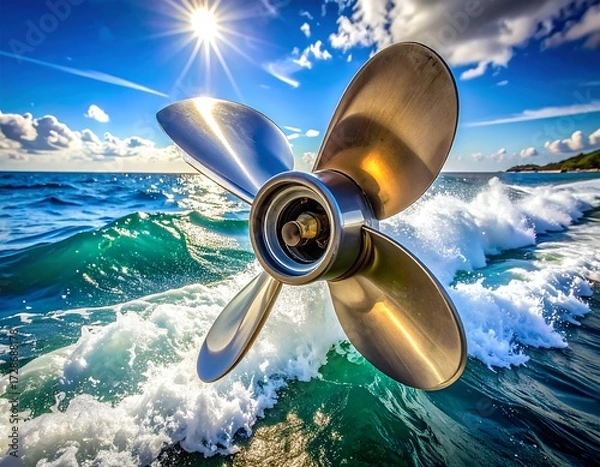 Obraz Marine propeller in waves