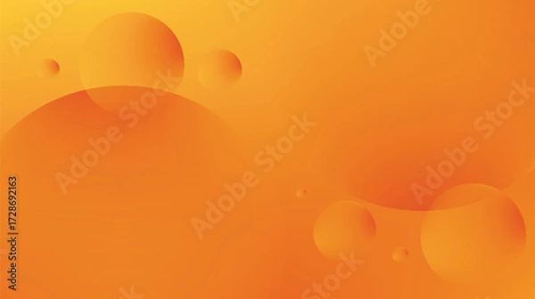 Fototapeta 3D rendered smooth orange spheres with radiant gradient from yellow to deep orange, floating across vibrant background, abstract glowing orb design symbolizing warmth, energy, and modern art.