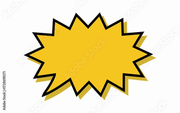 Fototapeta Bright yellow comic book style speech bubble vector graphic scalable illustration eps icon silhouette vector illustration white background