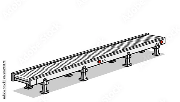 Obraz Conveyor belt illustration in industrial style for material handling