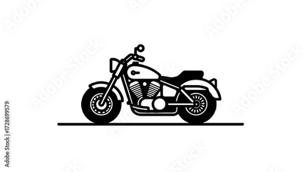 Obraz Motorcycle bike illustration in classic style for biking enthusiasts