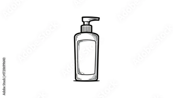 Obraz Liquid soap dispenser bottle illustration for hygiene and cleaning products